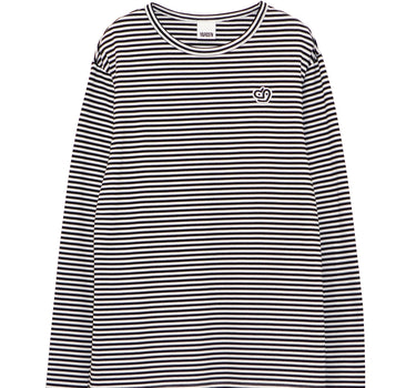 【ya-25001】 One-point long sleeve tee (border)