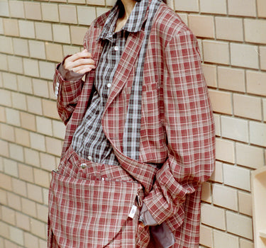 【ya-25013】 Oversized Jacket (check)