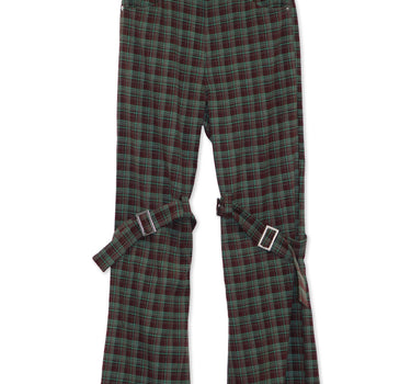 【ya-25014】 Semi-wide bondage pants (check)
