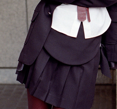 【ya-25009】  Waist pouch & pleated set (Solid color)