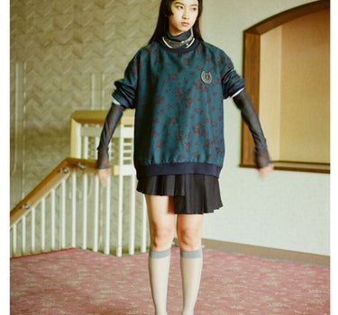 【ya-211012-2】Leaf pattern pullover / no emblem