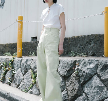 【ya-22023】 dobby wide painter pants