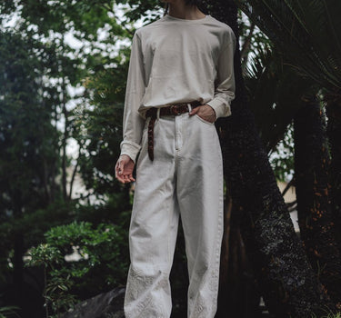 【ya-23105】 embroidery denim pants